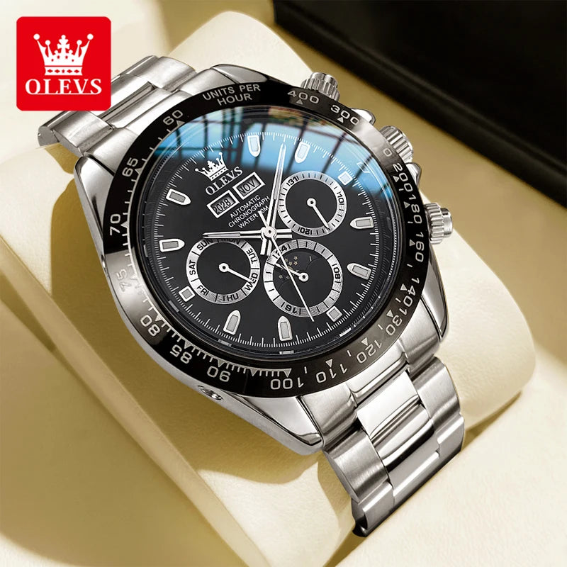 OLEVS Men's Automatic Mechanical Watch – Week & Calendar Display