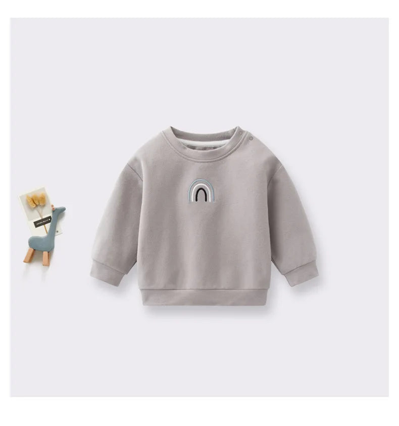 Cute Baby Sweatshirt for Autumn: Cozy Cotton Pullover Hoodie for Newborns