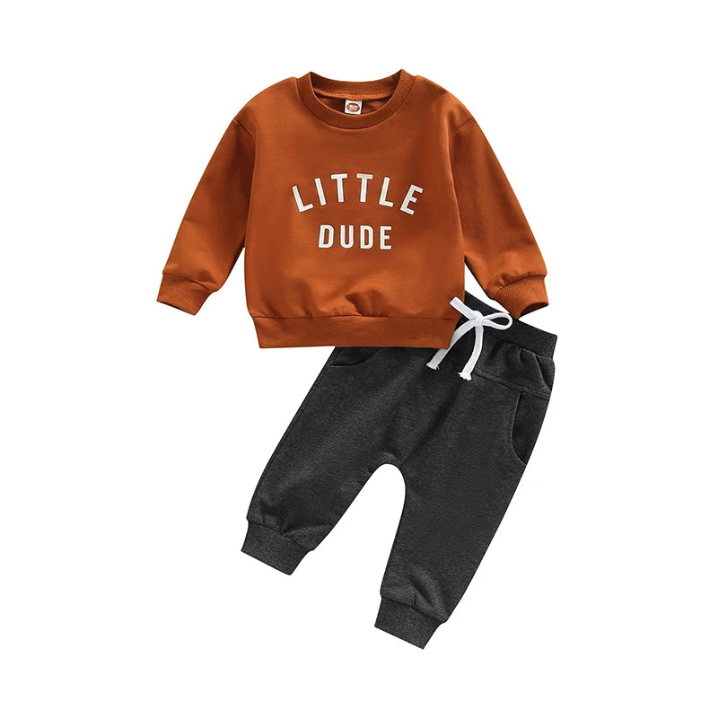 Toddler Boys Autumn Outfit Set - Stylish and Comfortable 2-Piece Set for Little Ones