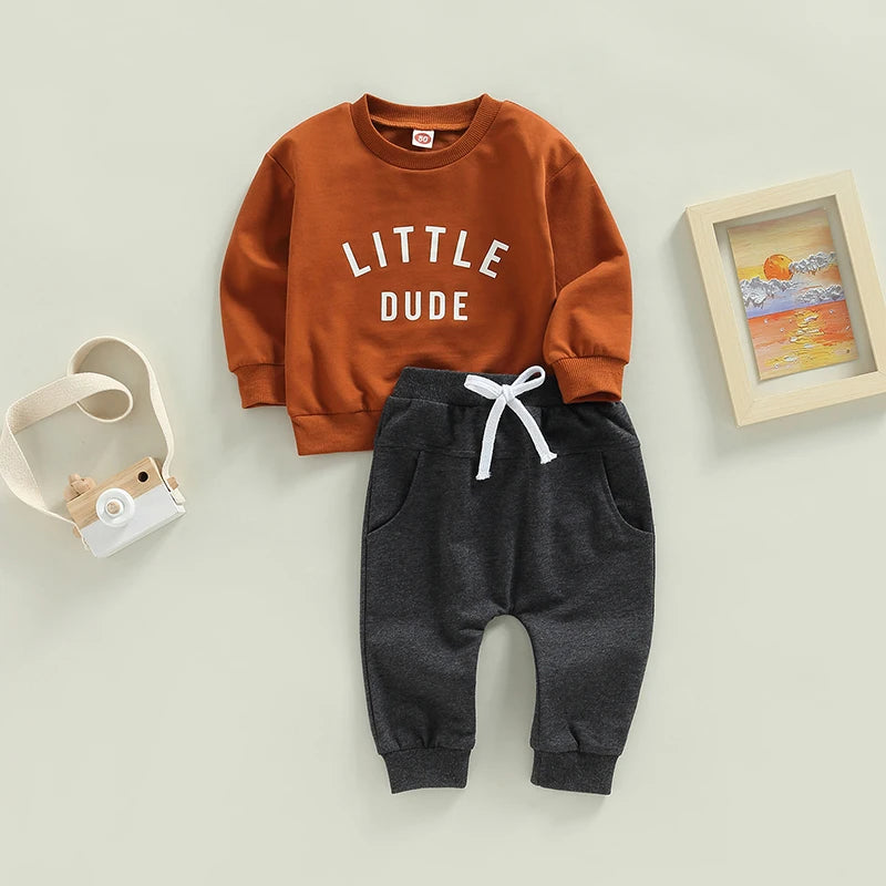 Toddler Boys Autumn Outfit Set - Stylish and Comfortable 2-Piece Set for Little Ones