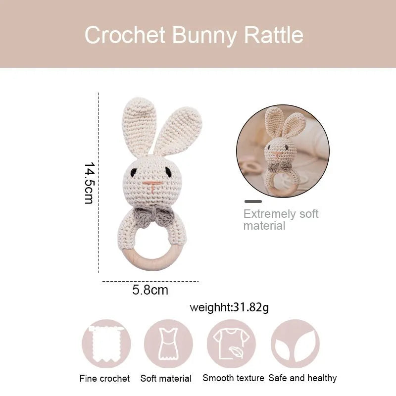Gentle Relief: Wooden Baby Teether Rattle - Natural Comfort for Teething Tots - Pretty & Polished
