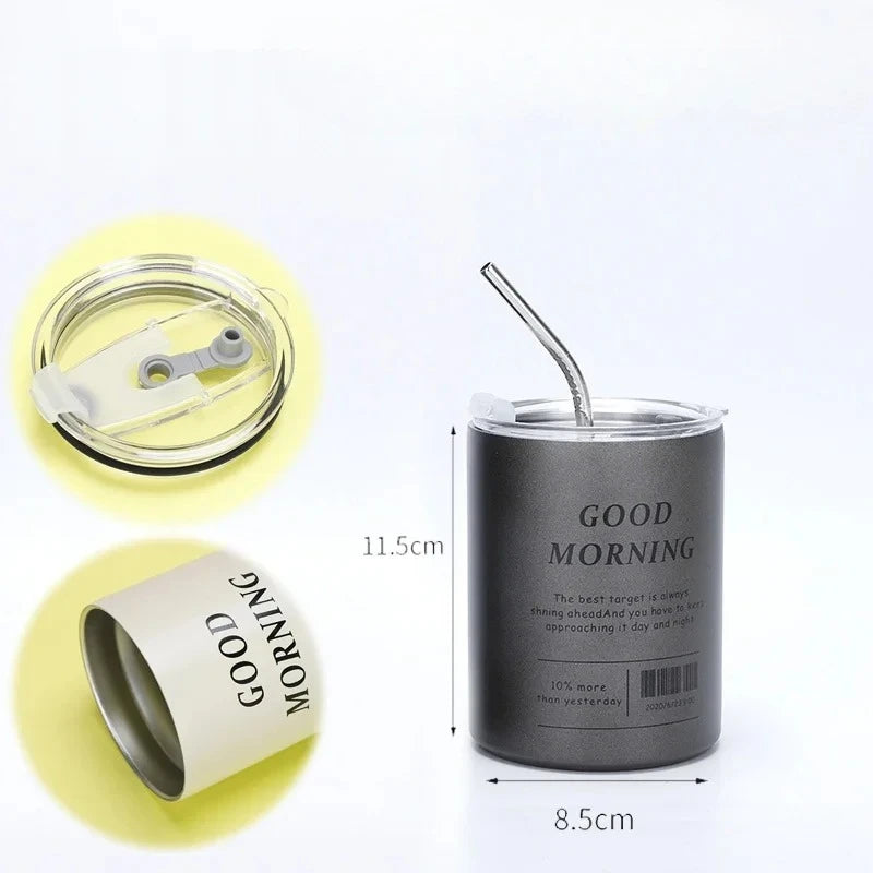 600ml Stainless Steel Insulated Tumbler with Straw – Double-Wall Cup for Iced Coffee & Cold Drinks