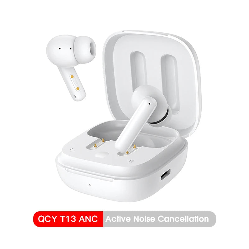 QCY T13 ANC Wireless Earbuds – Bluetooth 5.3, Active Noise Cancellation & 4-Mic ENC