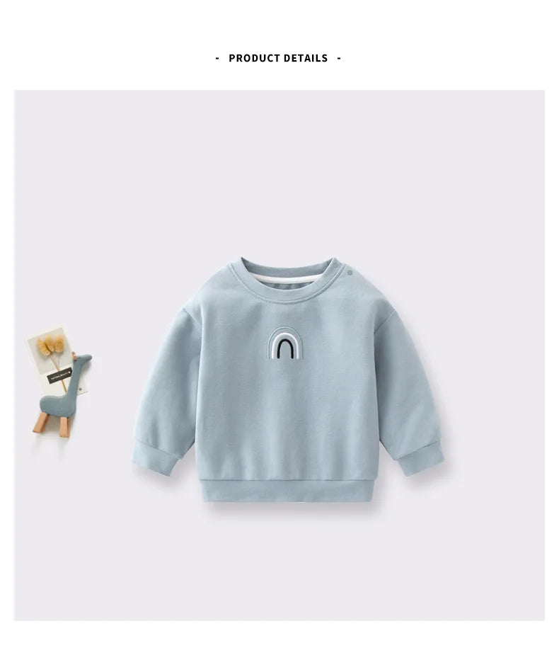 Cute Baby Sweatshirt for Autumn: Cozy Cotton Pullover Hoodie for Newborns
