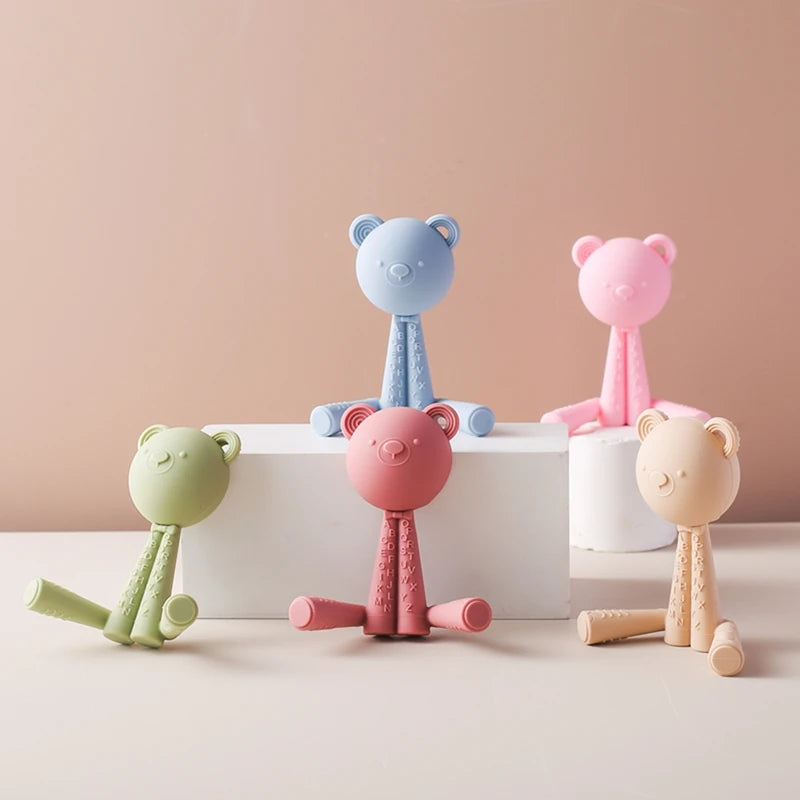 Comfort and Joy: Baby Teething Cartoon Bear Pacifier - Pretty & Polished