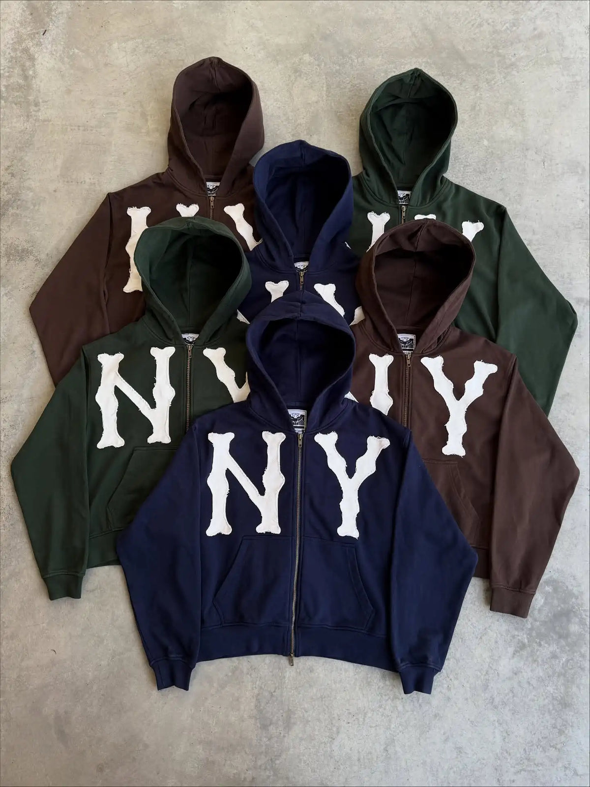 Vintage NY Letters Patch Graphic Zipper Hoodie Y2k Sweatshirt Women Mens Hip Hop Streetwear Oversized Hoodie Jacket Clothes