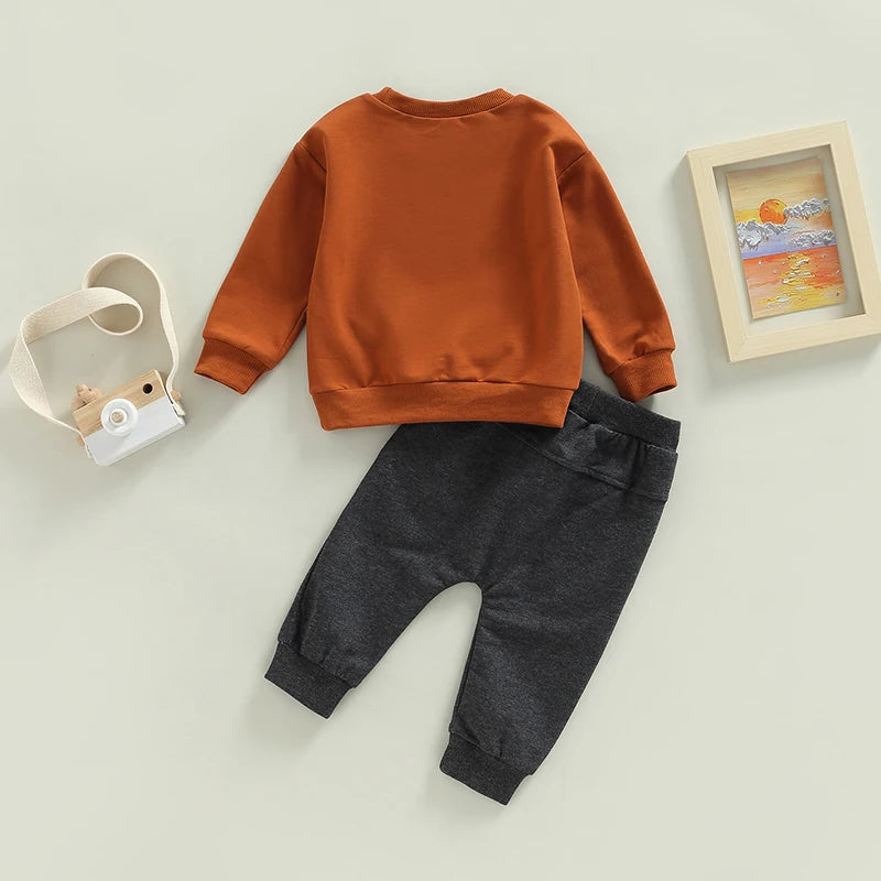 Toddler Boys Autumn Outfit Set - Stylish and Comfortable 2-Piece Set for Little Ones