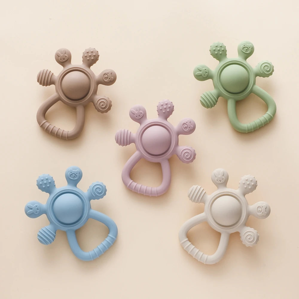 Gentle Gum Relief and Fun Playtime - BPA Free Silicone Baby Teether - Pretty & Polished