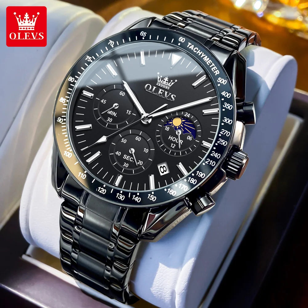 OLEVS Men's Multifunctional Chronograph Quartz Watch – With Gift Box
