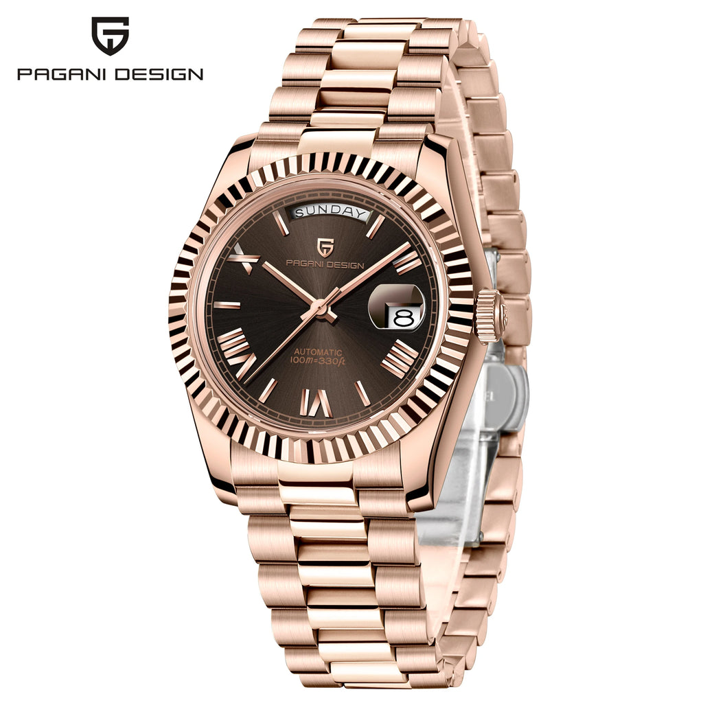 PAGANI DESIGN Men's Rose Gold Automatic Mechanical Watch