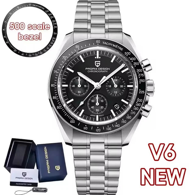 PAGANI DESIGN PD-1701 Men's Chronograph Quartz Watch – AR Sapphire Mirror