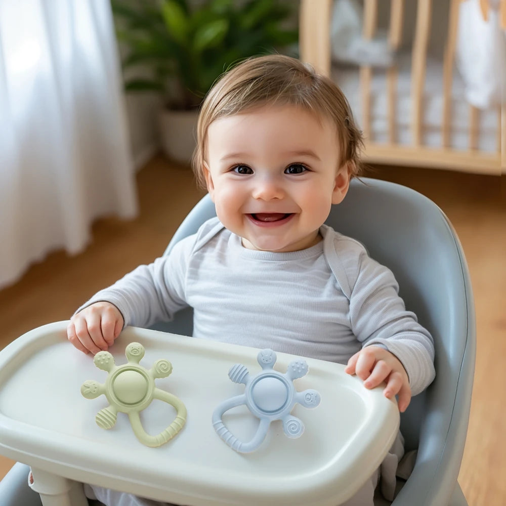 Gentle Gum Relief and Fun Playtime - BPA Free Silicone Baby Teether - Pretty & Polished