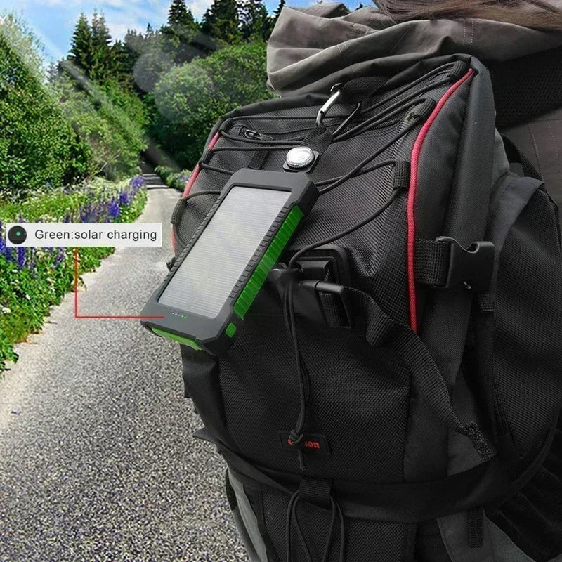 Portable Solar Power Bank 200000mAh – Waterproof with SOS Flashlight for iPhone & Xiaomi