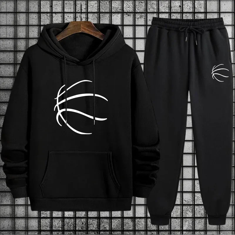 2026 New in Men's Tracksuit Hoodie + Sweatpants Urban Casual Fahsion Sportswear Autumn Winter Home Outdoor Comfort Hooded Outfit