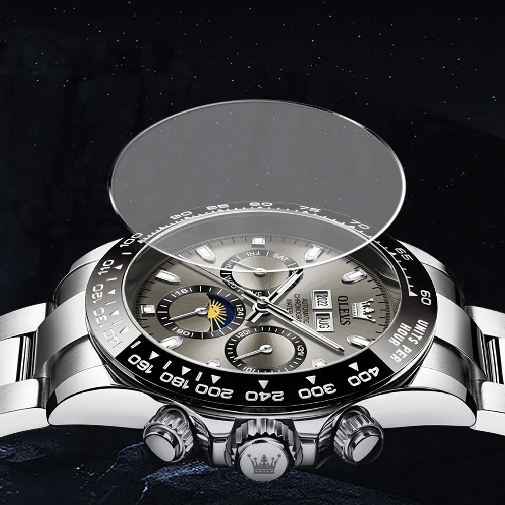 OLEVS Men's Automatic Mechanical Watch – Week & Calendar Display