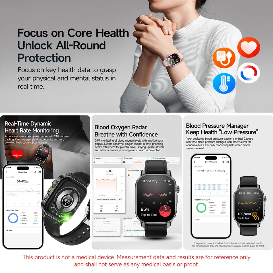 Smart Health Watch – ECG+PPG, Blood Pressure & AMOLED Display