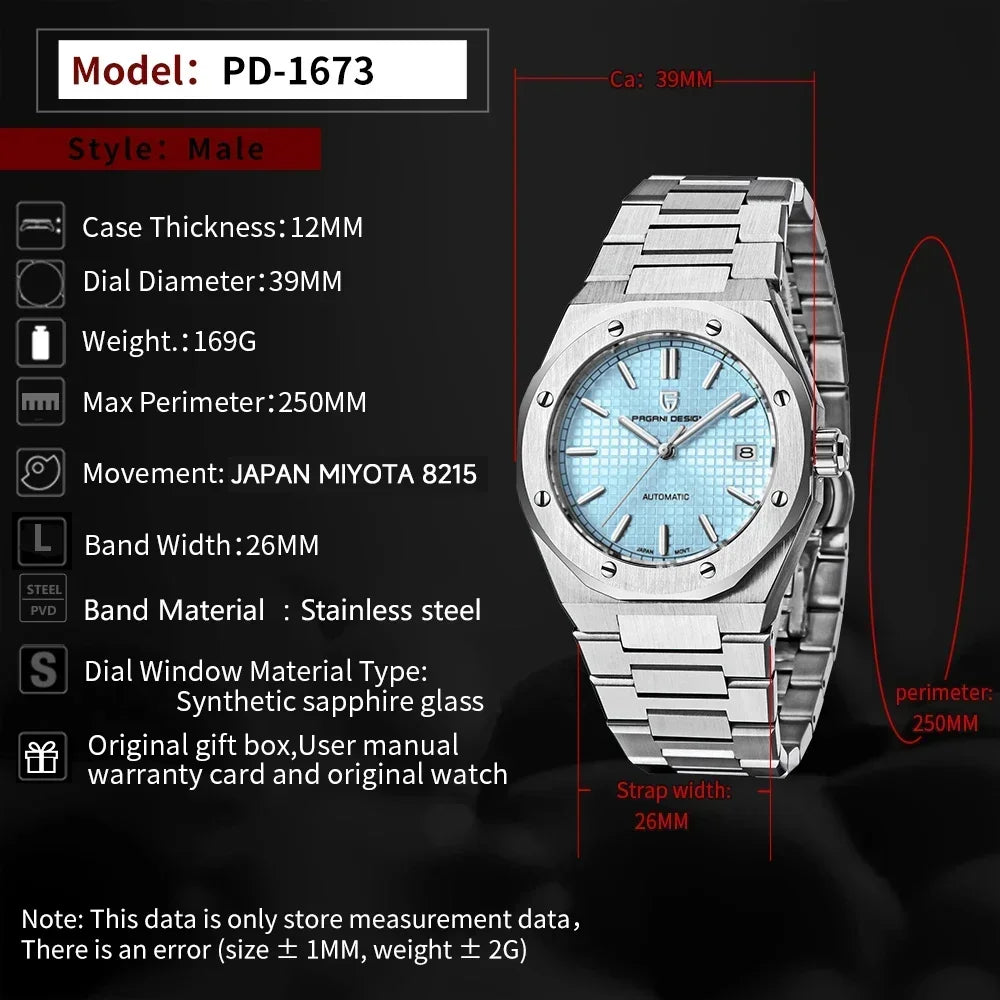 PAGANI DESIGN Men's Automatic Mechanical Watch – PD1673 Night Light