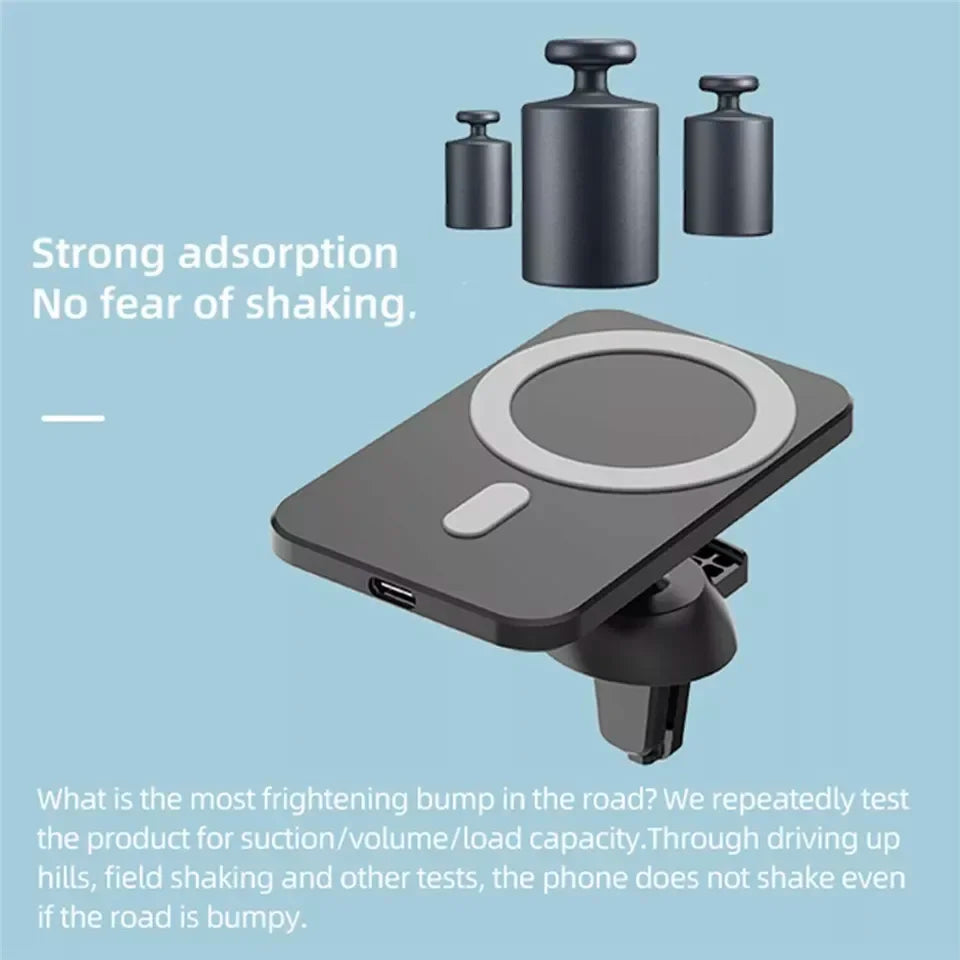 UYUXIO 30W Magnetic Wireless Car Charger – Phone Holder for iPhone 12–16 Pro Max