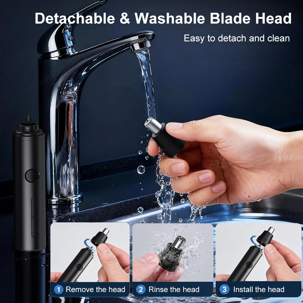 USB Rechargeable Nose & Ear Hair Trimmer – Painless Precision Grooming