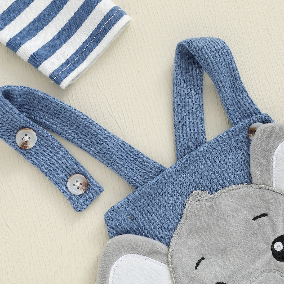Cute & Comfy Newborn Baby Boys Outfit Set – 3-Piece Striped Romper and Hat