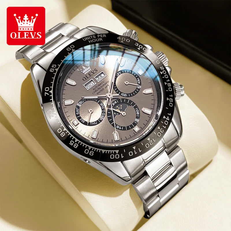 OLEVS Men's Automatic Mechanical Watch – Week & Calendar Display
