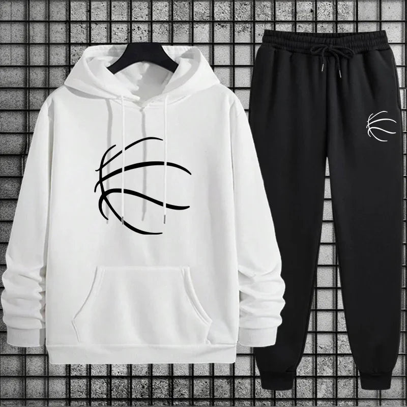 2026 New in Men's Tracksuit Hoodie + Sweatpants Urban Casual Fahsion Sportswear Autumn Winter Home Outdoor Comfort Hooded Outfit