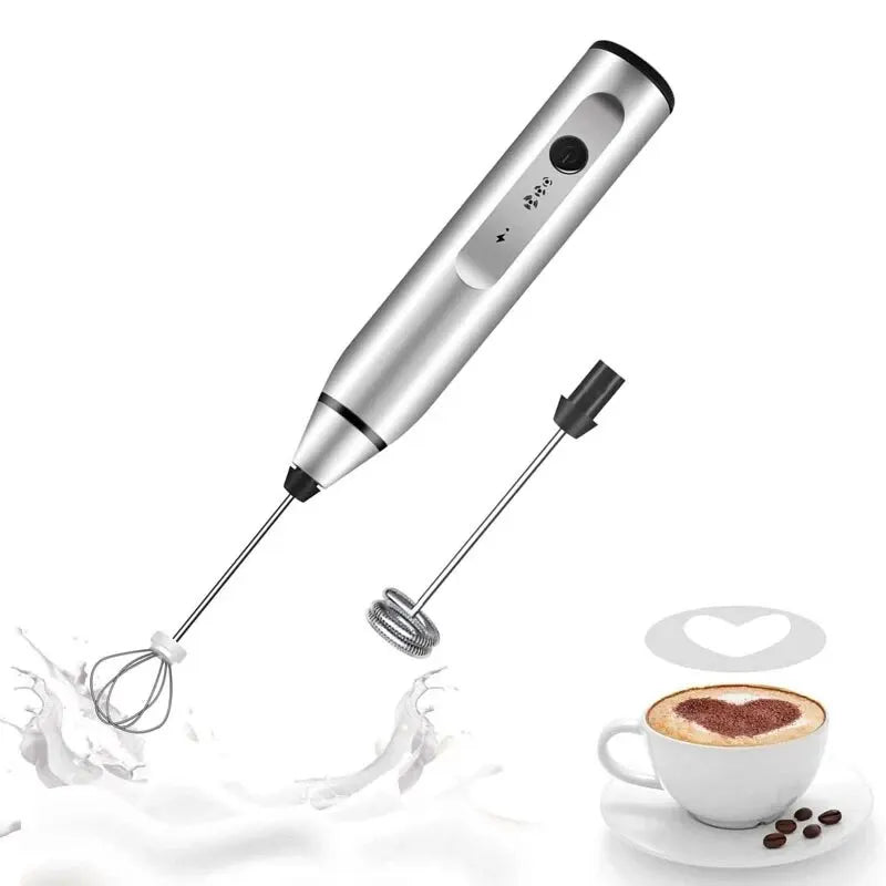 Portable Electric Milk Frother – USB Handheld Whisk for Cappuccino, Cream & Coffee
