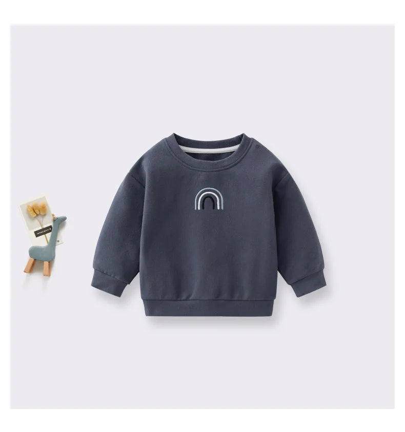 Cute Baby Sweatshirt for Autumn: Cozy Cotton Pullover Hoodie for Newborns