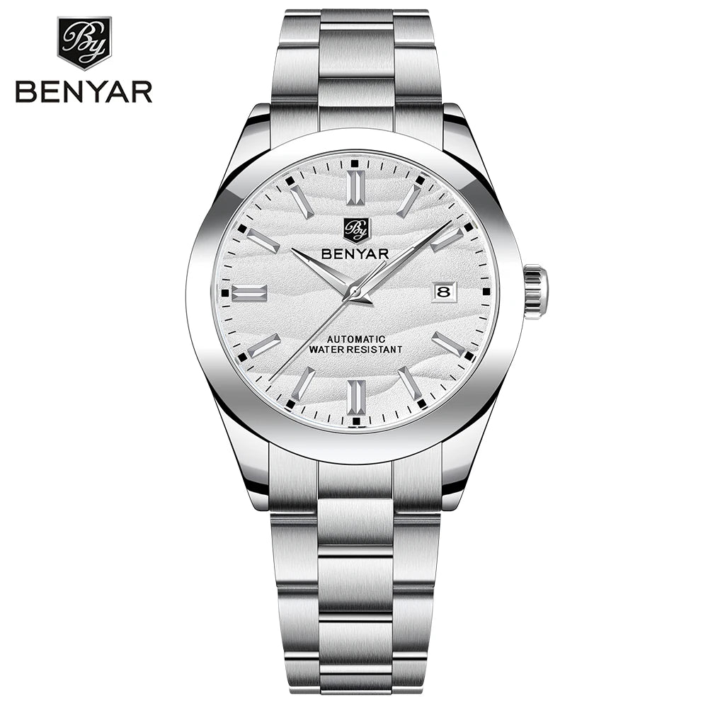 BENYAR Men's Automatic Mechanical Watch – 40MM Stainless Steel