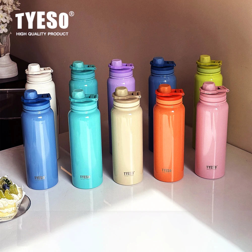 TYESO Insulated Thermos Bottle – Stainless Steel Vacuum Flask for Car, Sports & Travel