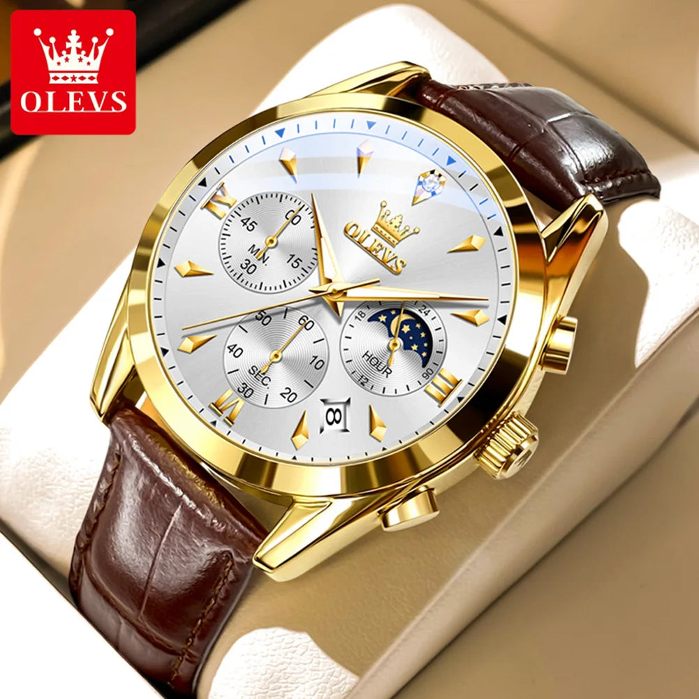 OLEVS Men's Luxury Multifunctional Quartz Watch – Luminous Waterproof