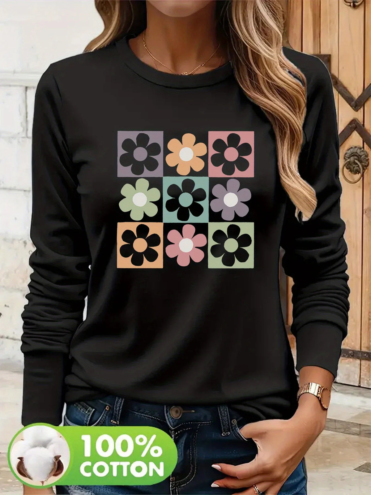 100 cotton  Women's T-shirt Slim Women T-shirt Long-sleeved for Female Thin White Tops Woman Tees Shirt