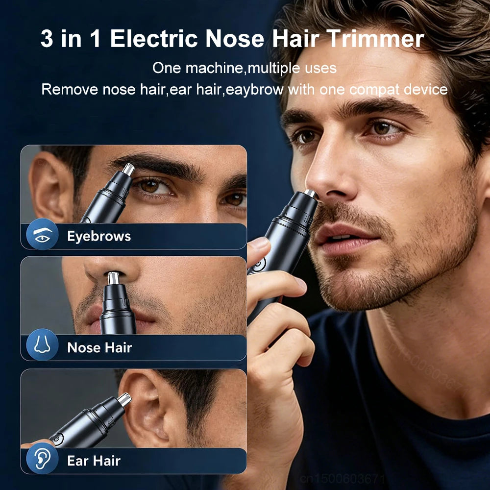 USB Rechargeable Nose & Ear Hair Trimmer – Painless Precision Grooming