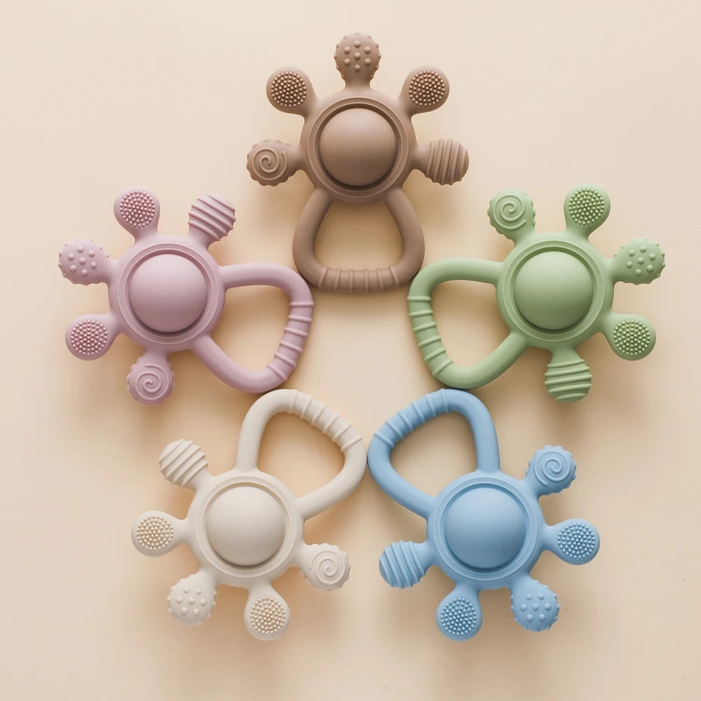 Gentle Gum Relief and Fun Playtime - BPA Free Silicone Baby Teether - Pretty & Polished