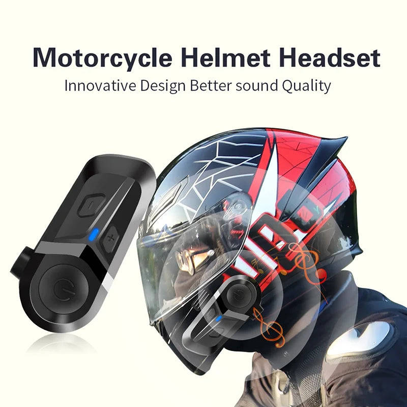Bluetooth 5.3 Motorcycle Helmet Headset – Wireless Hands-Free, Waterproof Speaker & Music Player