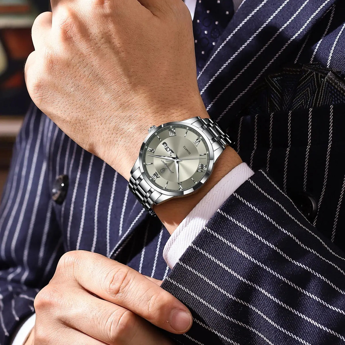 POEDAGAR Men's Luxury Sports Quartz Watch – Date & Week Display