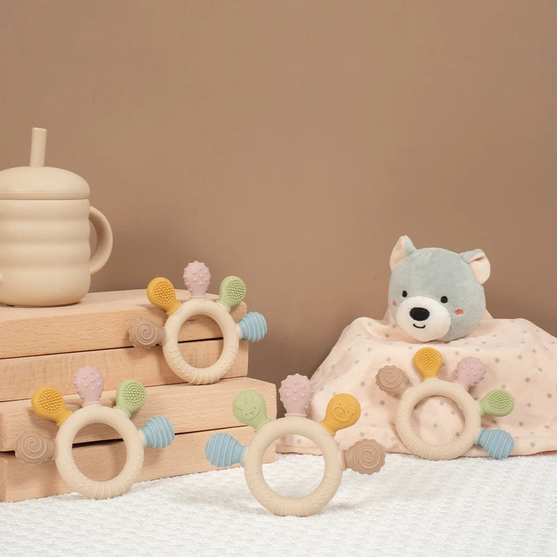BPA Free Baby Silicone Teether - Safe & Fun Chewing Toy for Your Little Ones - Pretty & Polished