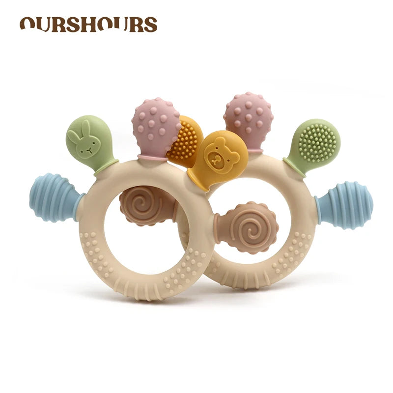 BPA Free Baby Silicone Teether - Safe & Fun Chewing Toy for Your Little Ones - Pretty & Polished