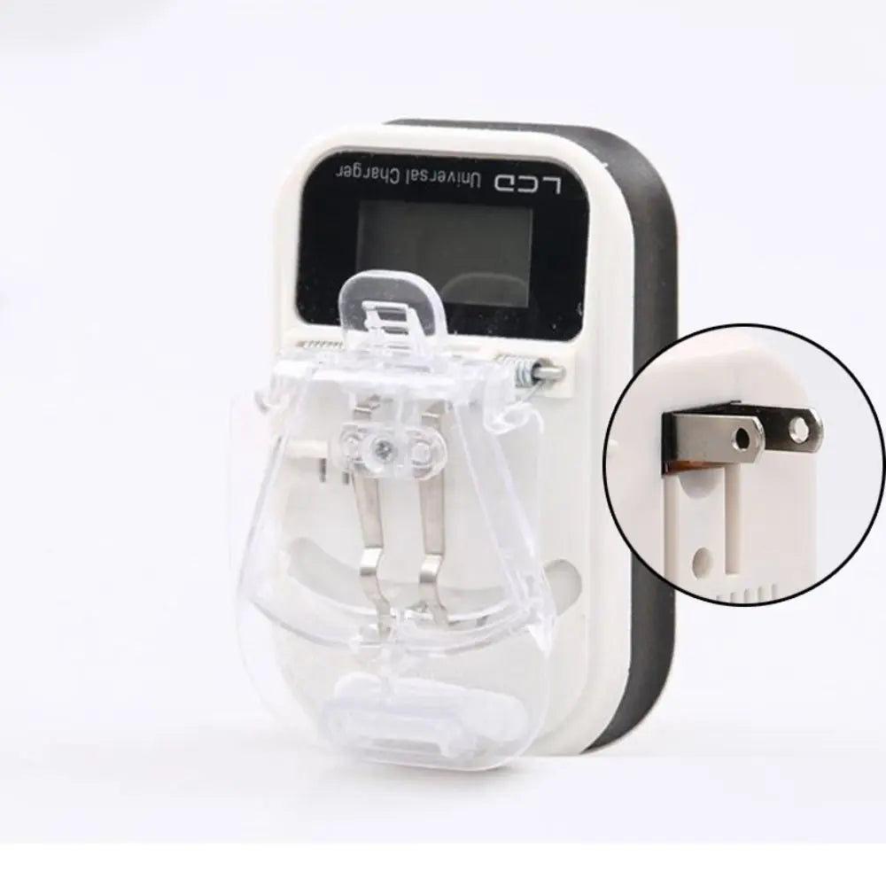 Portable Battery USB Charger with LCD Indicator – US/EU Plug Adapter