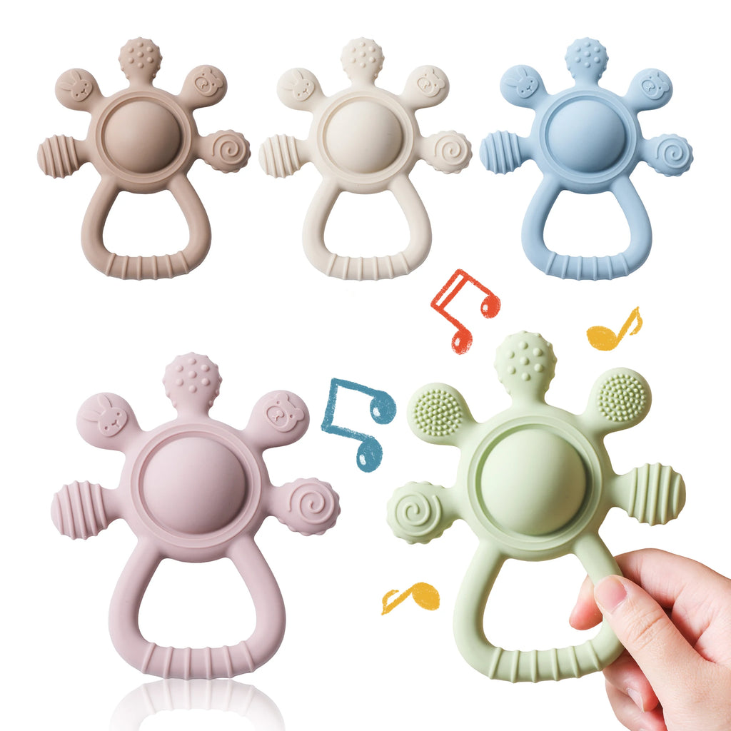 Gentle Gum Relief and Fun Playtime - BPA Free Silicone Baby Teether - Pretty & Polished