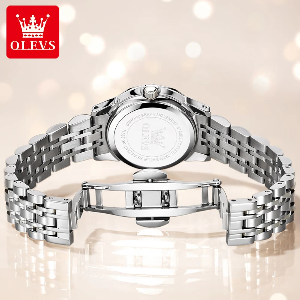 OLEVS Women's Elegant Quartz Watch – Stainless Steel Luminous