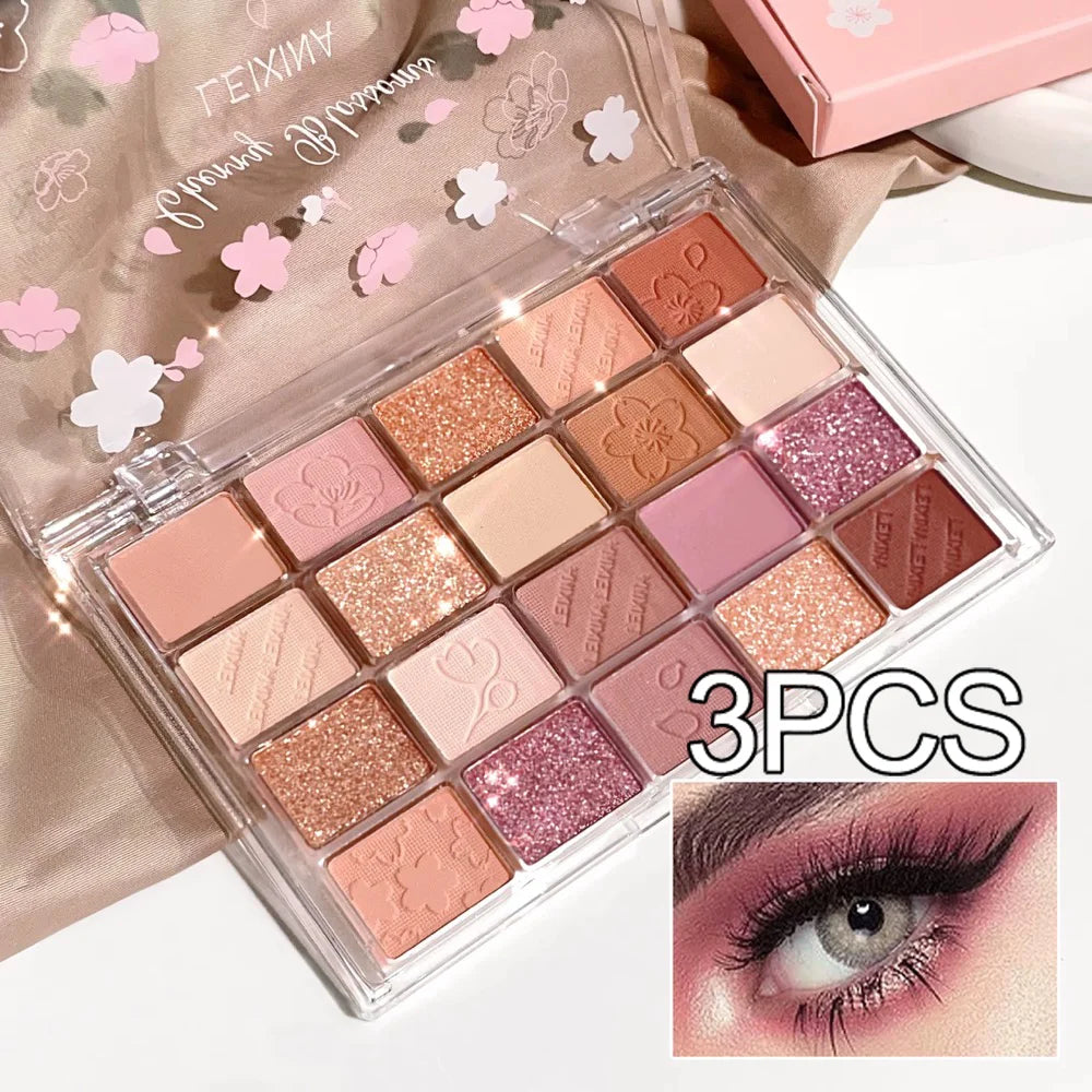 20-Color Eyeshadow Palette – Glitter, Shimmer & Matte Finishes for Every Look