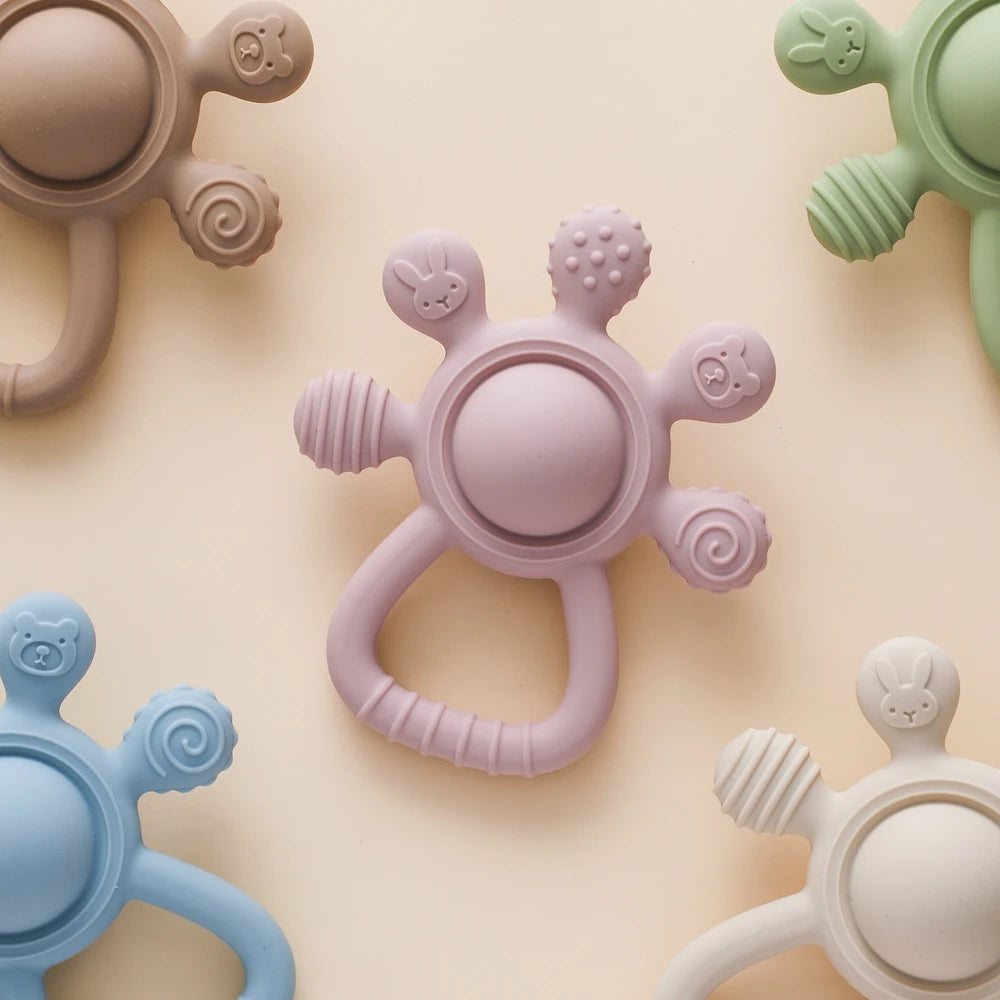 Gentle Gum Relief and Fun Playtime - BPA Free Silicone Baby Teether - Pretty & Polished
