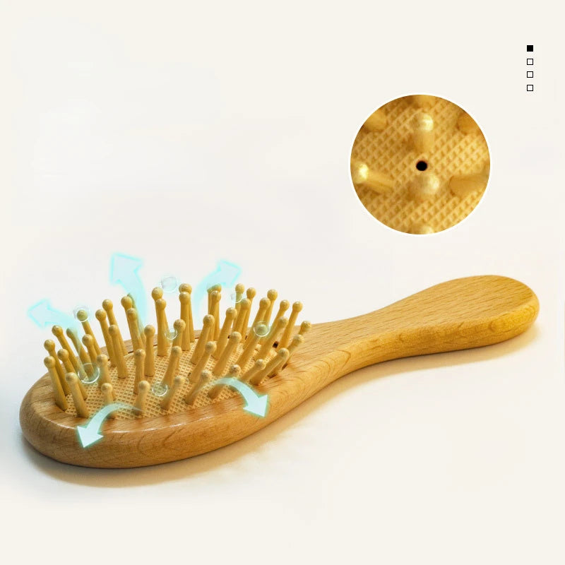 Soft Baby Wood Brush Set Newborn Baby Stuff Natural Wool Comb Infant Hair Brush Head Massager Portable Kid Baby Bath Accessories - Pretty & Polished