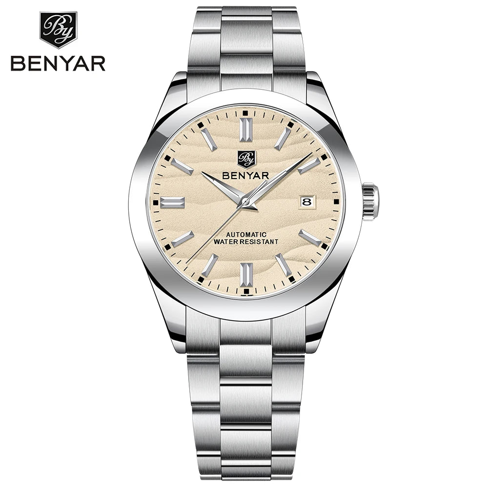 BENYAR Men's Automatic Mechanical Watch – 40MM Stainless Steel
