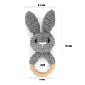 Wooden Teether Rattle - Soothing Music Ring with Rabbit Design for Babies - Pretty & Polished