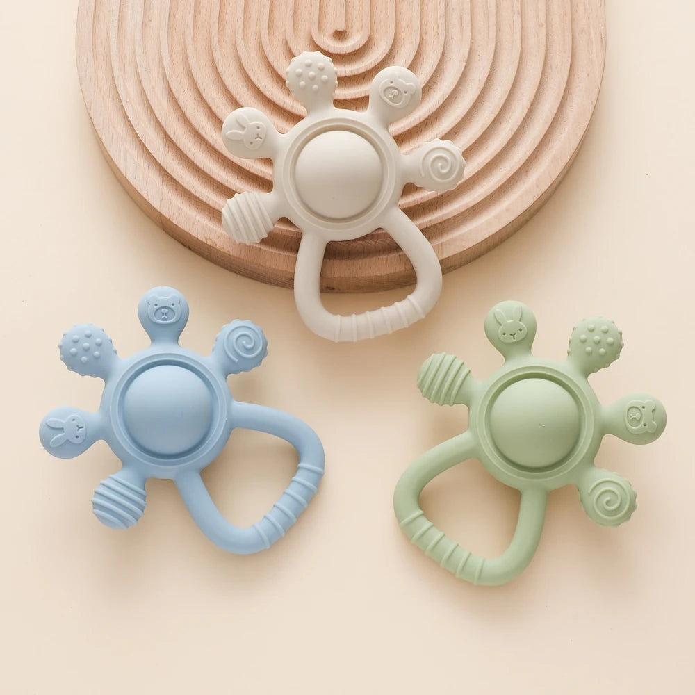 Gentle Gum Relief and Fun Playtime - BPA Free Silicone Baby Teether - Pretty & Polished