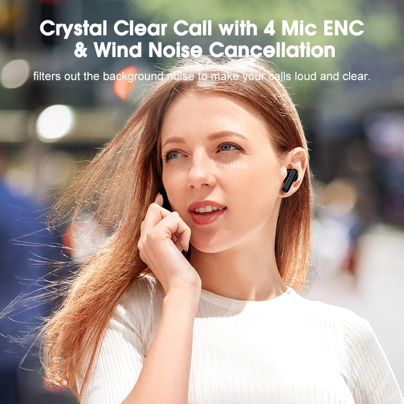 QCY T13 ANC Wireless Earbuds – Bluetooth 5.3, Active Noise Cancellation & 4-Mic ENC