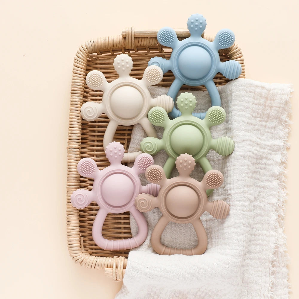 Gentle Gum Relief and Fun Playtime - BPA Free Silicone Baby Teether - Pretty & Polished