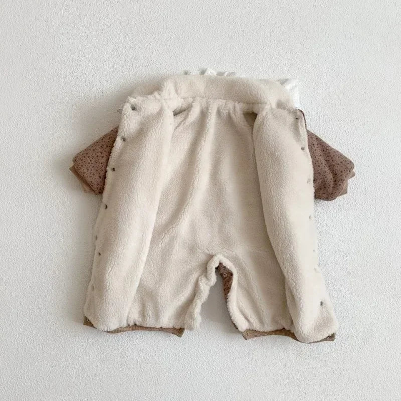 Korean Baby Cotton Jumpsuit - Cozy Floral Hooded Snuggles for Your Little One